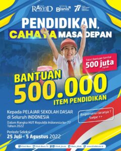 MONICA PUTRI RASYID AKAN BERIKAN BANTUAN 500.000 PAKET PERLENGKAPAN SD SE-INDONESIA