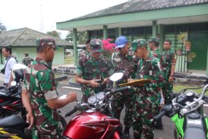 Guna Keselamatan Anggota di Jalan, Kodim 0421/LS Selenggarakan Apel Pemeriksaan kendaraan
