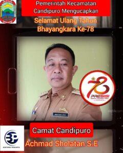 Pemerintah Kecamatan Candipuro Mengucapkan ” Selamat Ulang Tahun Bhayangkara ke-78″