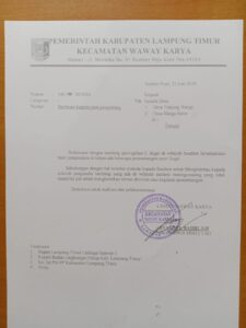 Kecamatan Waway Karya  Mengeluarkan Surat Himbauan Kepada Para Penambang Pasir Ilegal di Desa Tanjung Wangi dan Desa Marga Batin