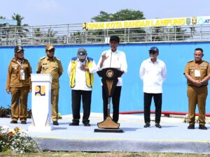 Presiden Joko Widodo Meresmikan SPAM Kota Bandar Lampung di Kabupaten Lampung Selatan