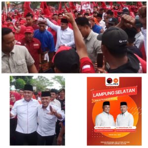 Pesta Seni dan Budaya Warnai Pendaftaran Pasangan Nanang Ermanto dan Antoni Imam (NATO) ke KPU Lampung Selatan