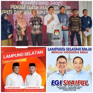 Dua Pasangan Calon Bupati dan Wakil Bupati Lampung Selatan Siap Mendaftar Diri ke Kantor KPU Lampung Selatan