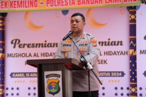 Waka Polresta Bandar Lampung AKBP Erwin Irawan, S.I.K Meresmikan Mushola Al Hidayah