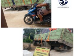 Proyek Gorong-gorong Di Desa Karang Pucung Amblas Saat Dilewati Mobil Truck