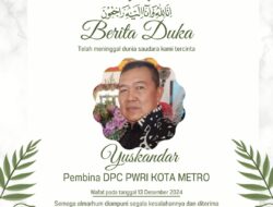 Innalillahi Wainnailaihi Rojiun, Kabar Duka dari Pembina PWRI Kota Metro Yuskandar Tutup Usia