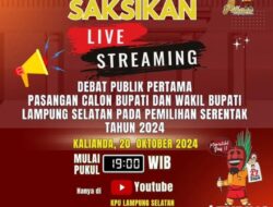 Saksikan Debat Publik Pertama Pasangan Calon Bupati dan Wakil Bupati Lampung Selatan 2024