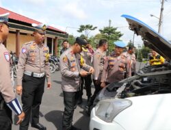 Jelang Ops Ketupat Krakatau 2025, Polres Lampung Barat Laksanakan Pemeriksaan Kendaraan Dinas