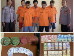 Bermain Judi Kartu di Bulan Ramadan, Lima Warga Pringsewu Ditangkap Polisi