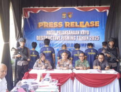 Kerugian Capai Miliaran Rupiah, Polda Lampung Ungkap 7 Kasus Destructive Fishing Selama Tiga Bulan