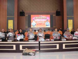 Kapolres Tulang Bawang Barat pimpin gelar Konferensi Pers Pengungkapan kasus Tindak Pidana