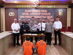 Polres Lampung Barat Gelar Konferensi Pers Sampaikan Hasil Operasi Pekat Krakatau 2025