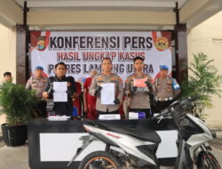 Jajaran Polres Lampung Utara Berhasil Ungkap 4 Kasus Tindak Pidana Dengan Mengamankan 6 Tersangka