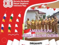 SDN 2 Pagar Dewa Mengucapkan Selamat HUT RI Ke-80