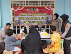 Polres Pesawaran Gelar Bakti Kesehatan Bagi Warga Terdampak Banjir