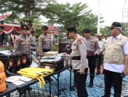 Polres Pesawaran Gelar Apel Kesiapan Hadapi Ancaman Bencana Hidrometeorologi dan La Nina