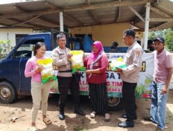 Polsek Marga Tiga Gelar GPM di Halaman Mapolsek, Salurkan 2 Ton Beras SPHP Untuk Warga